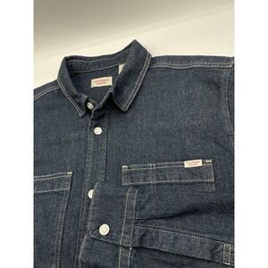 Levi Strauss Jacket Men's XL Denim‎ Dark Blue Cotton Jean Pockets